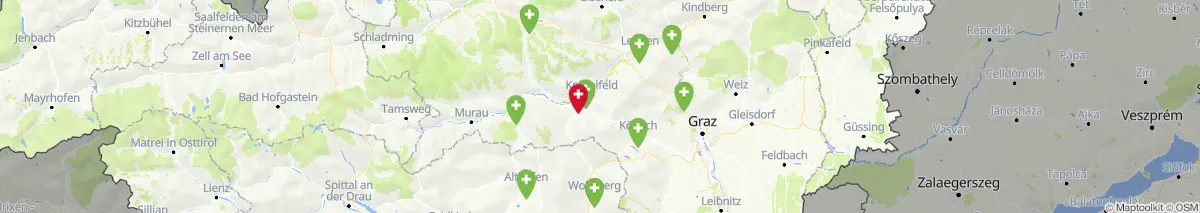 Kartenansicht für Apotheken-Notdienste in der Nähe von Zeltweg (Gemeinde, Steiermark) (66)